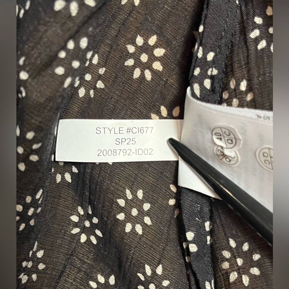 NWT - J. Crew Women’s Crinkled Maxi Dress - Black/White Block Print - Sz M - Picture 15 of 15